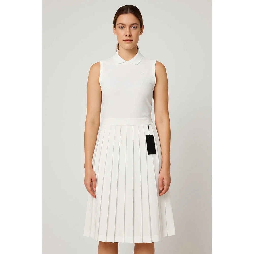 J.Lindeberg Dorothea Pleated Skirt White XS Womens Golf Tennis Athleisure